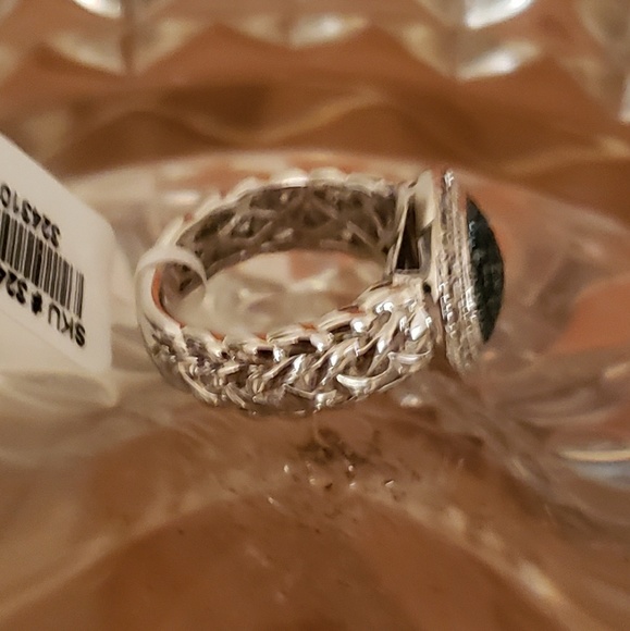 Genuine Blue Pave Set Diamond Ring